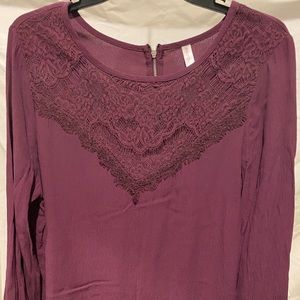 Mauve/maroon long sleeve blouse